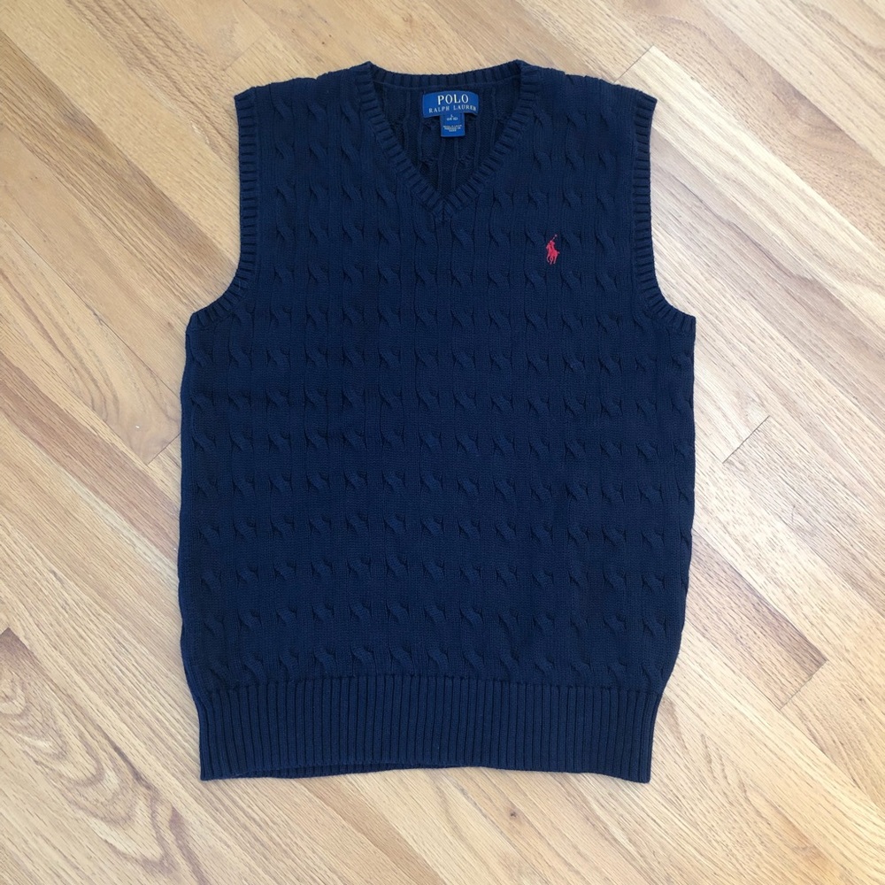 Ralph Lauren Boys cable knit sweater vest Large